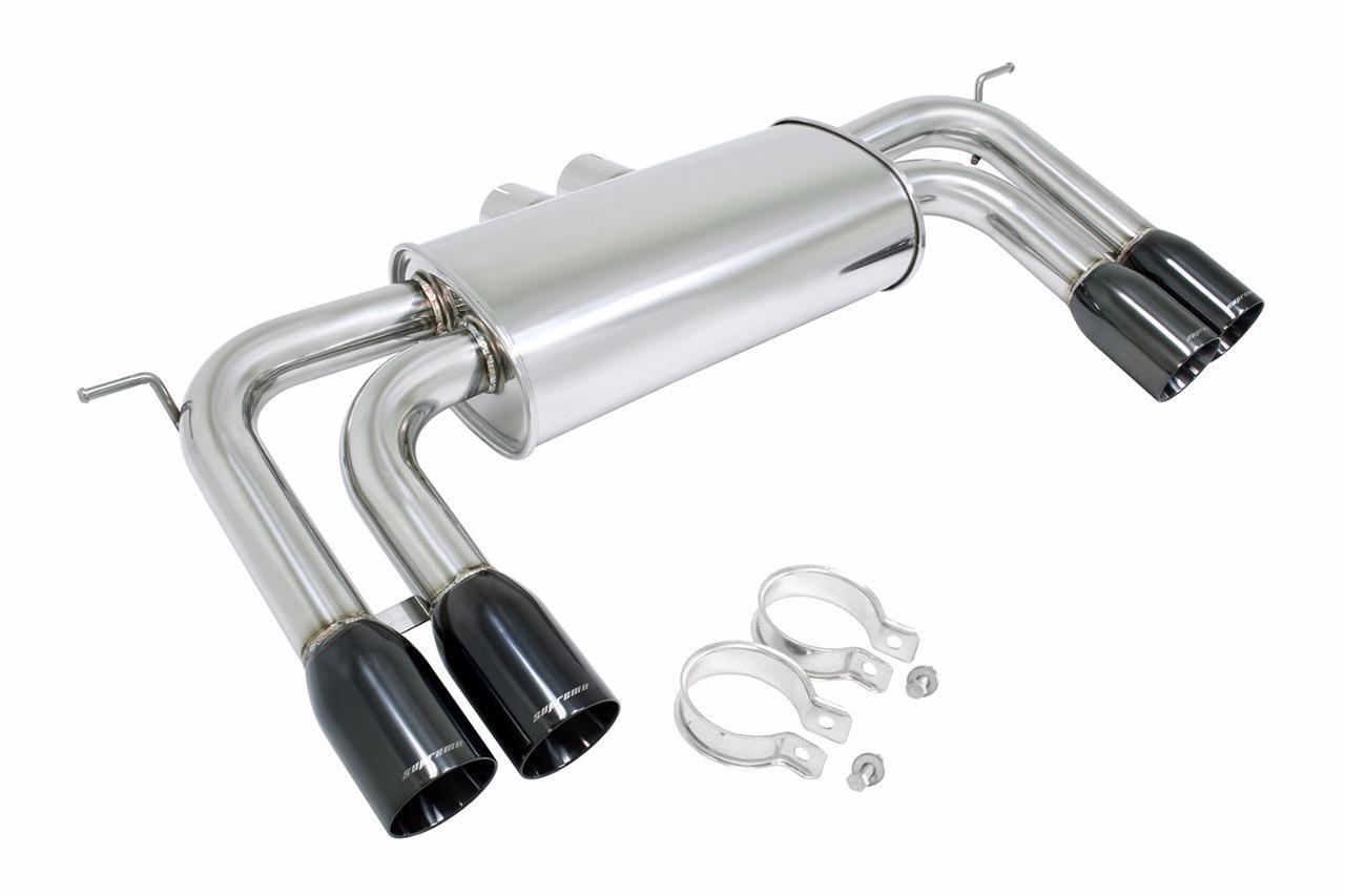 MEGAN QUAD STAINLESS BLACK CHROME TIPS AXLE BACK EXHAUST FOR 10-14 BMW X6M