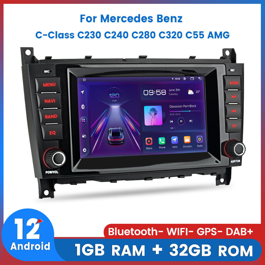 For Mercedes Benz CLK280 CLK500 C230 C240 C320 Car Stereo Radio Android GPS NAVI