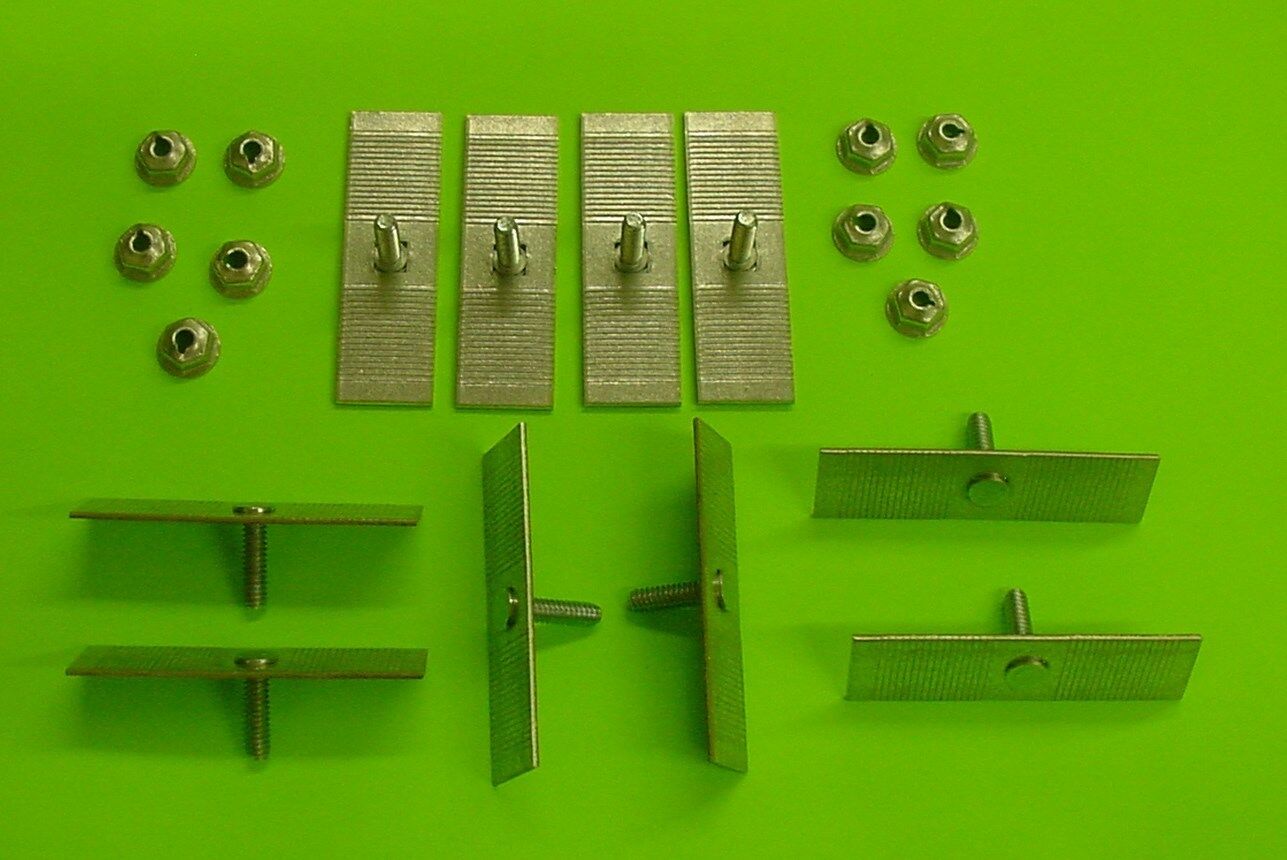 10 Plymouth Body Side Moulding Fasteners 2-1/2 x 3/4 Perforated Clips Bolts 378