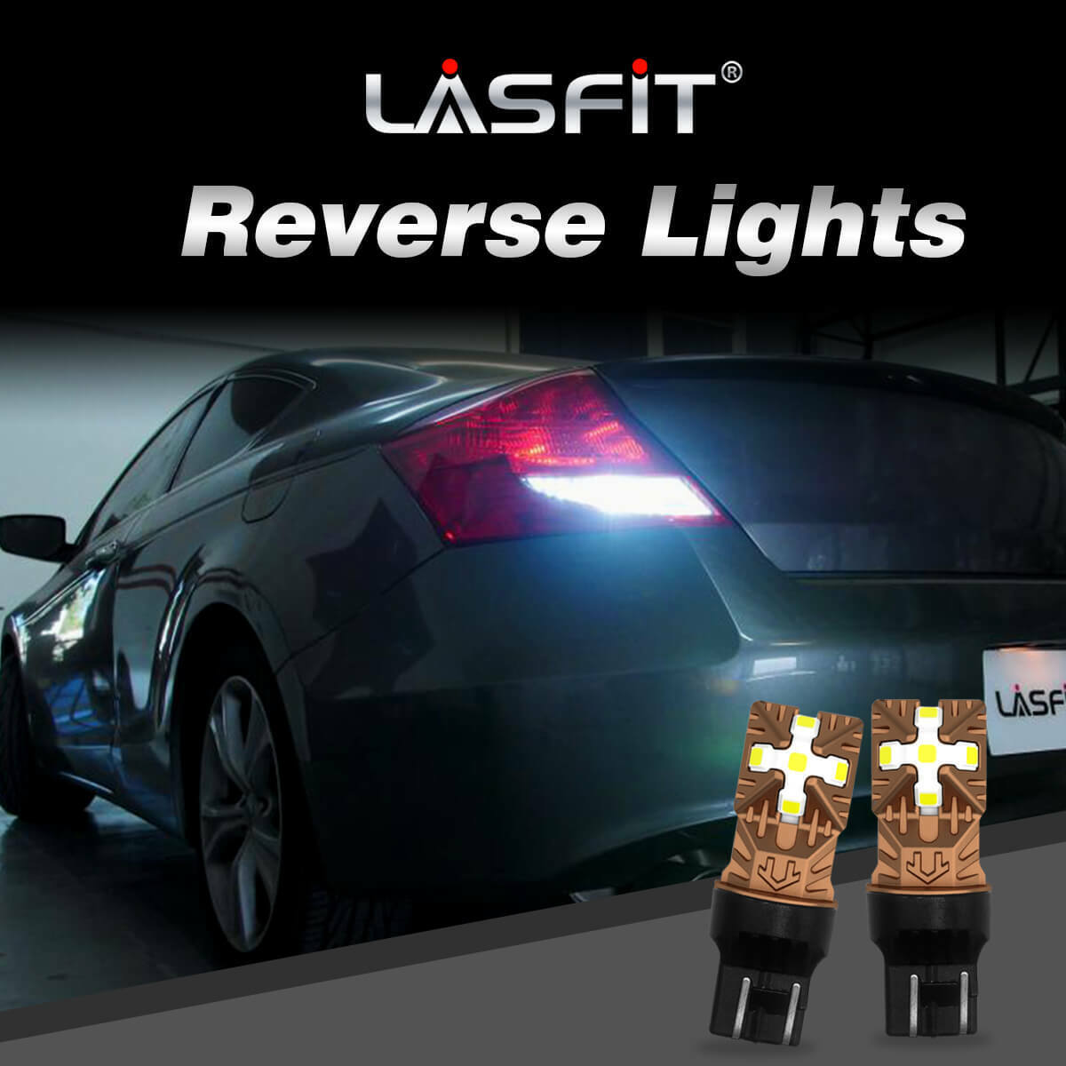 Lasfit LED Back Up Reverse Light Bulb Lamp 6000K Super White 7440 7441 Plug Play