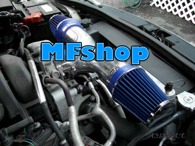 BLUE Dual For 2002-2003 Jeep Liberty 3.7L V6 Twin Air Intake System Kit