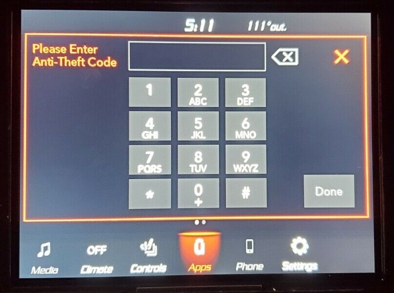 UAS/UAQ 4C Radio Unlock Code Anti-Theft Ram, Jeep, Dodge, Chrysler 8.4 Uconnect 