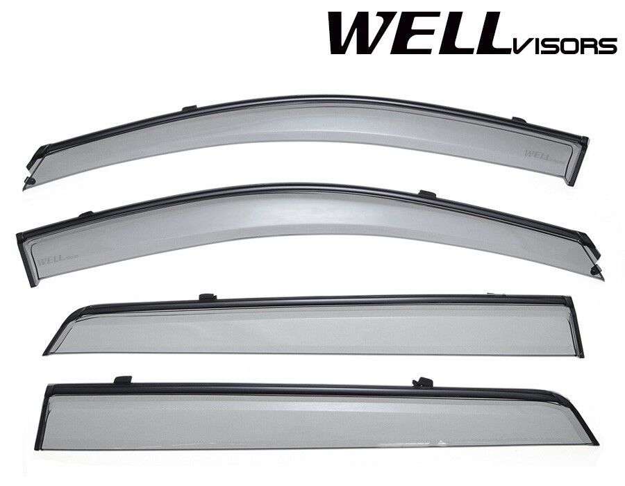 WellVisors SLEEK HD Side Window Visors W/ Black Trim For 07-12 Hyundai Santa Fe 