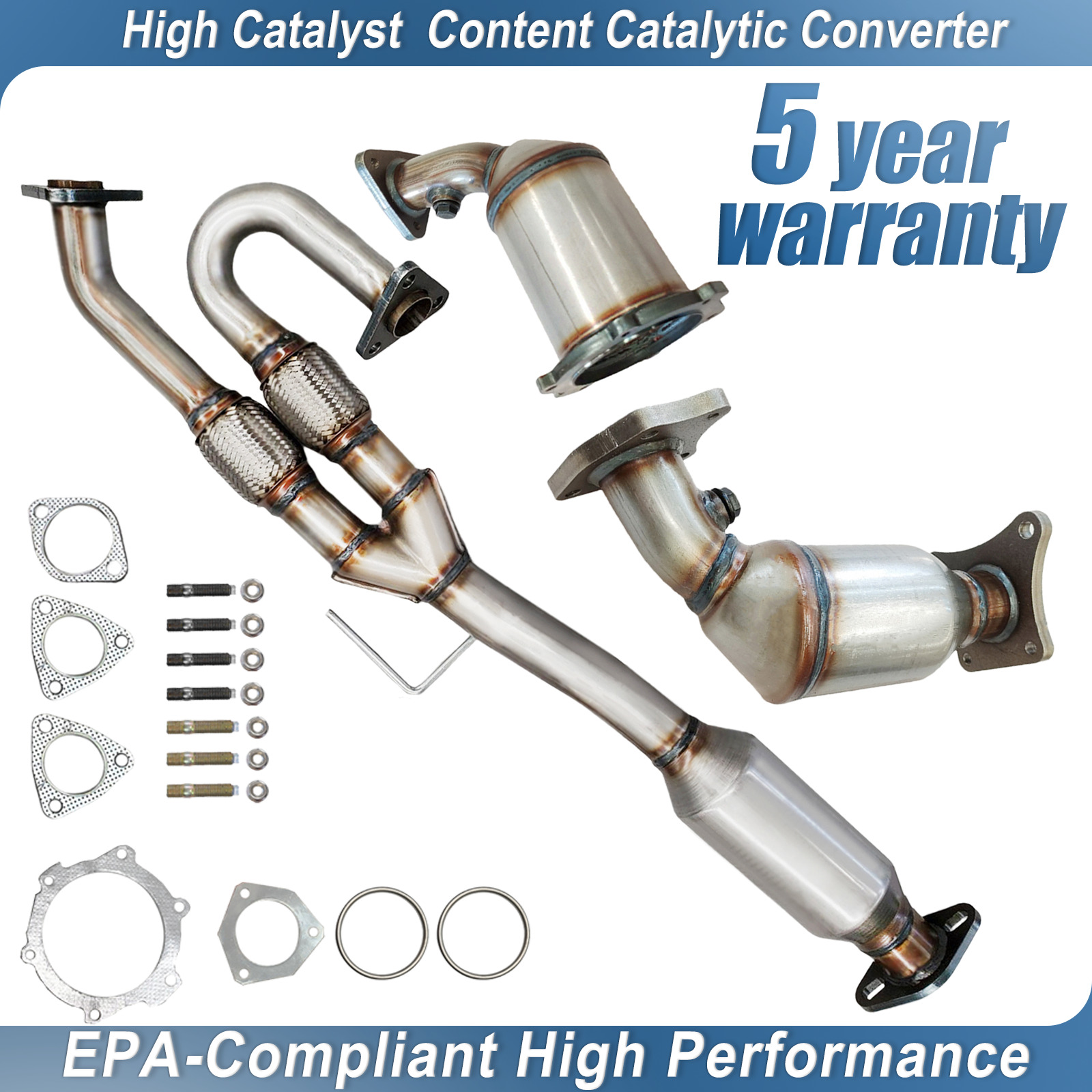 3X For 2003-2007 Nissan Murano 3.5L Catalytic Converter Exhaust Pipe left right