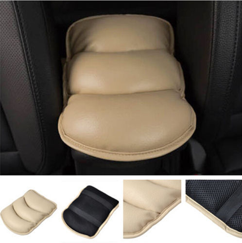PU Beige Car SUV Armrest Center Console Pad Cushion Cover Support Top Mat Liner