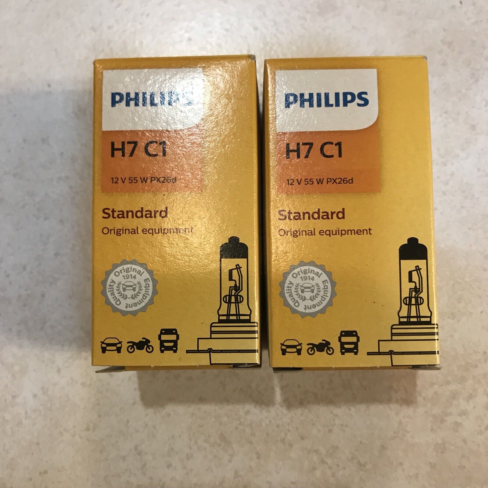 Philips H-7 (2 Bulbs) Halogen Bulb (NEW), Designed In Germany