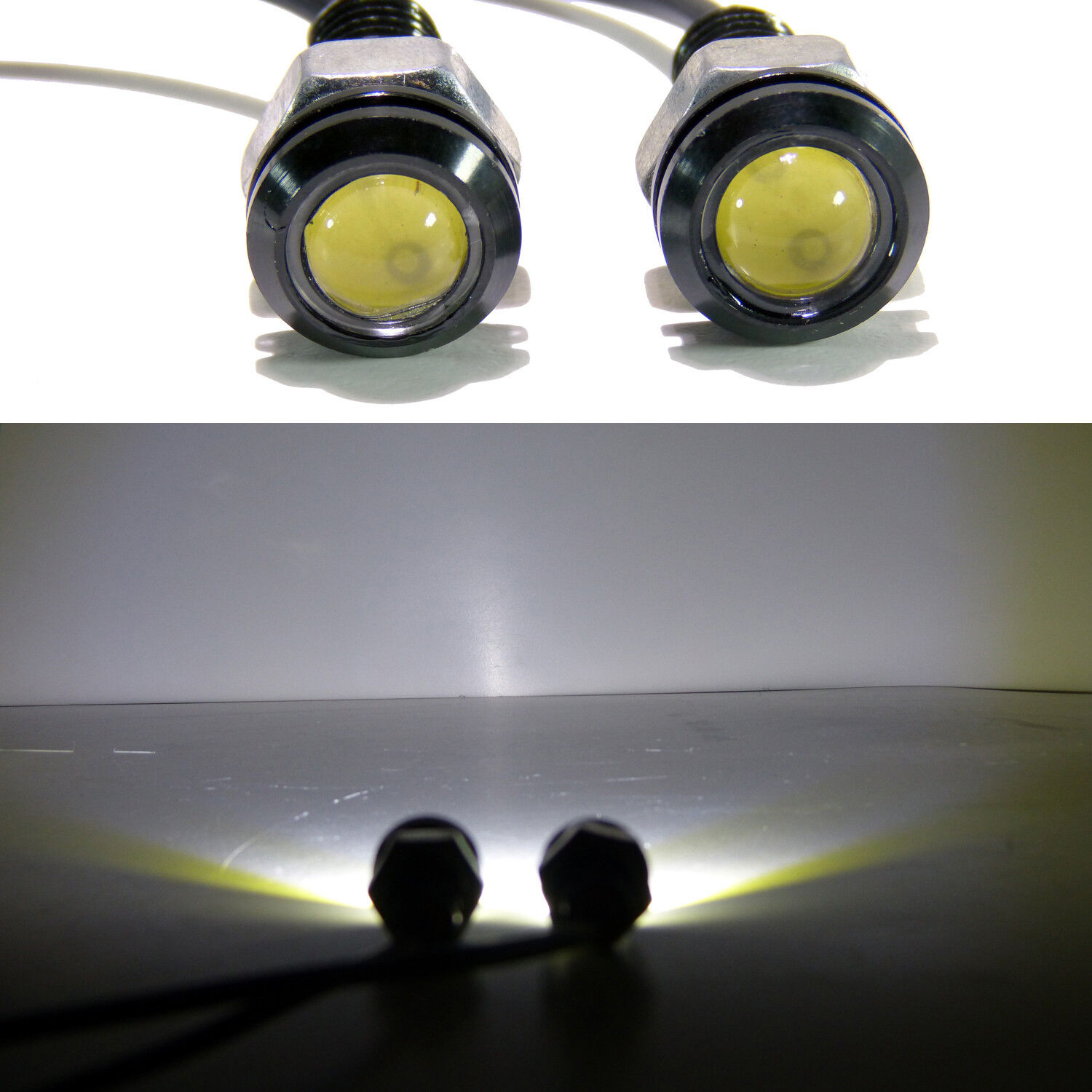 Two White LED SMD Motorcycle & Car License Plate Screw Bolt Light lamp bulb 12V