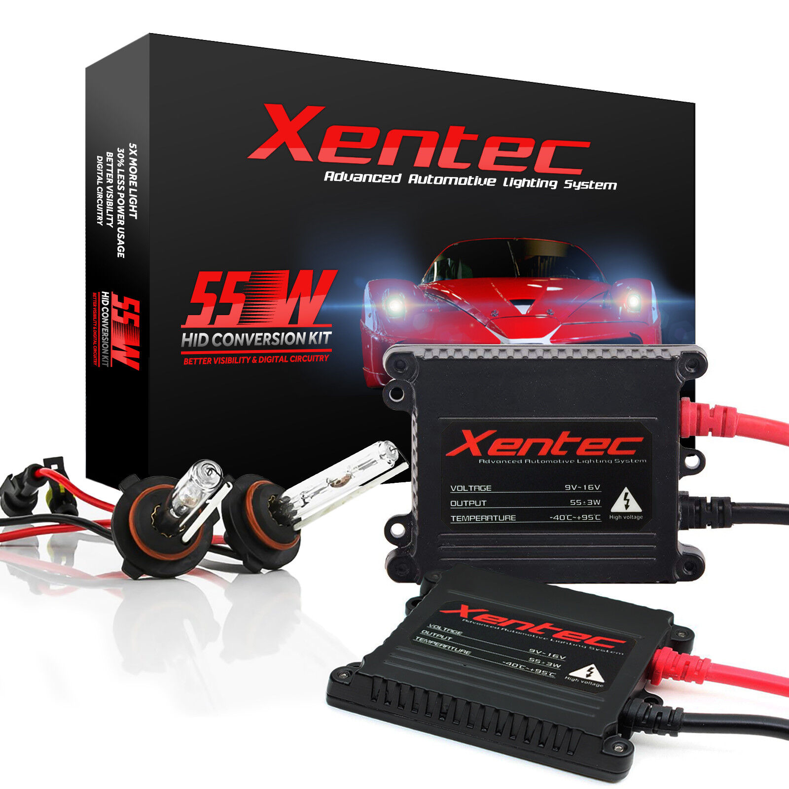 Xentec Xenon Light 55w Slim HID Kit 9005 9006 H1 H3 H4 H7 H10 H11 H13 5202 9012