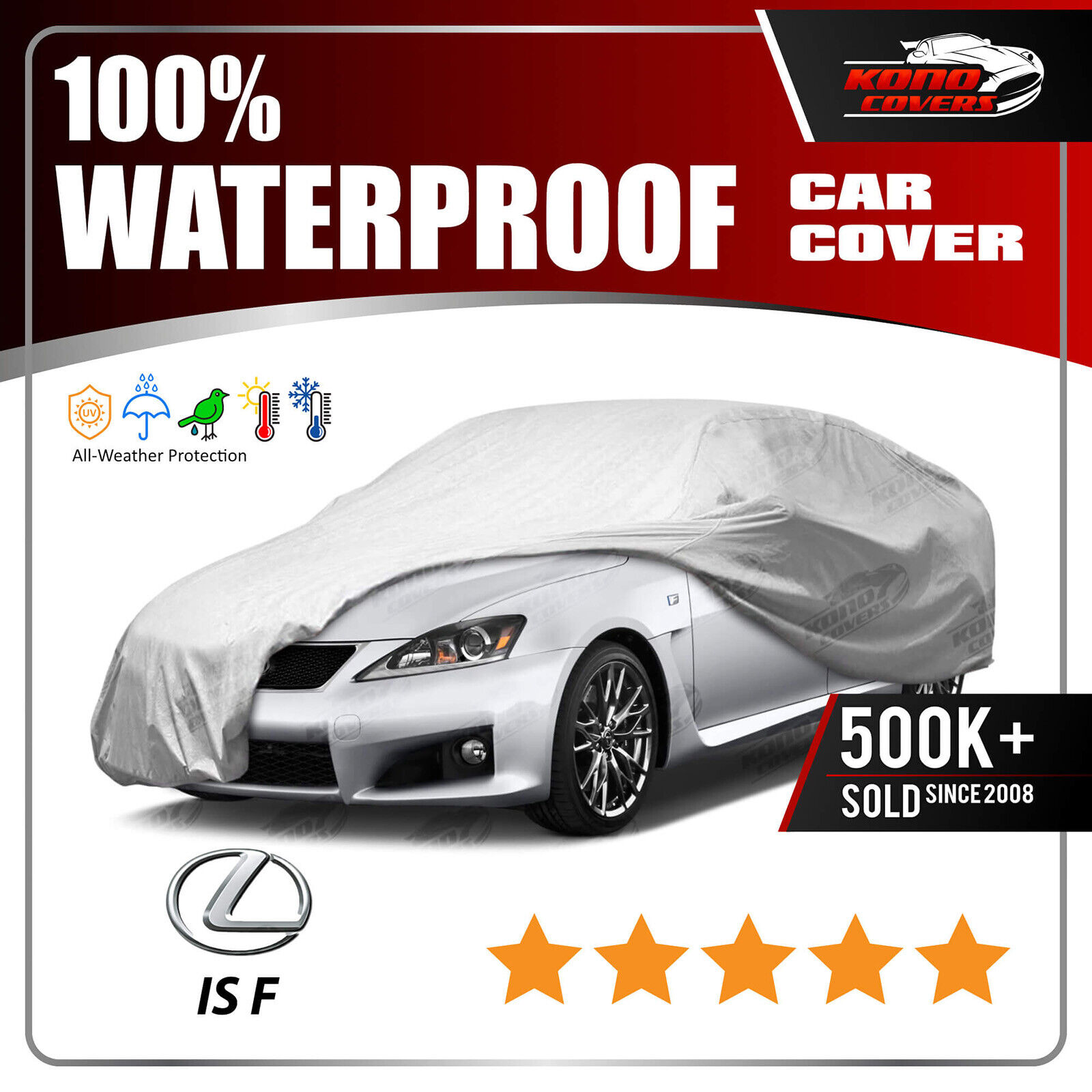 Fits Lexus Is F 6 Layer Waterproof Car Cover 2008 2009 2010 2011 2012