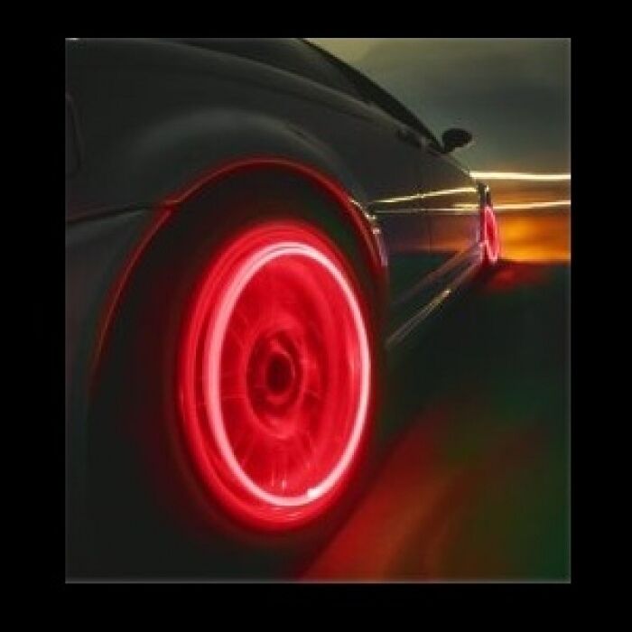 LED Red Lights Flashing 2X Tire Wheels Valve Stem Caps Motorcycle Car Bike Truck