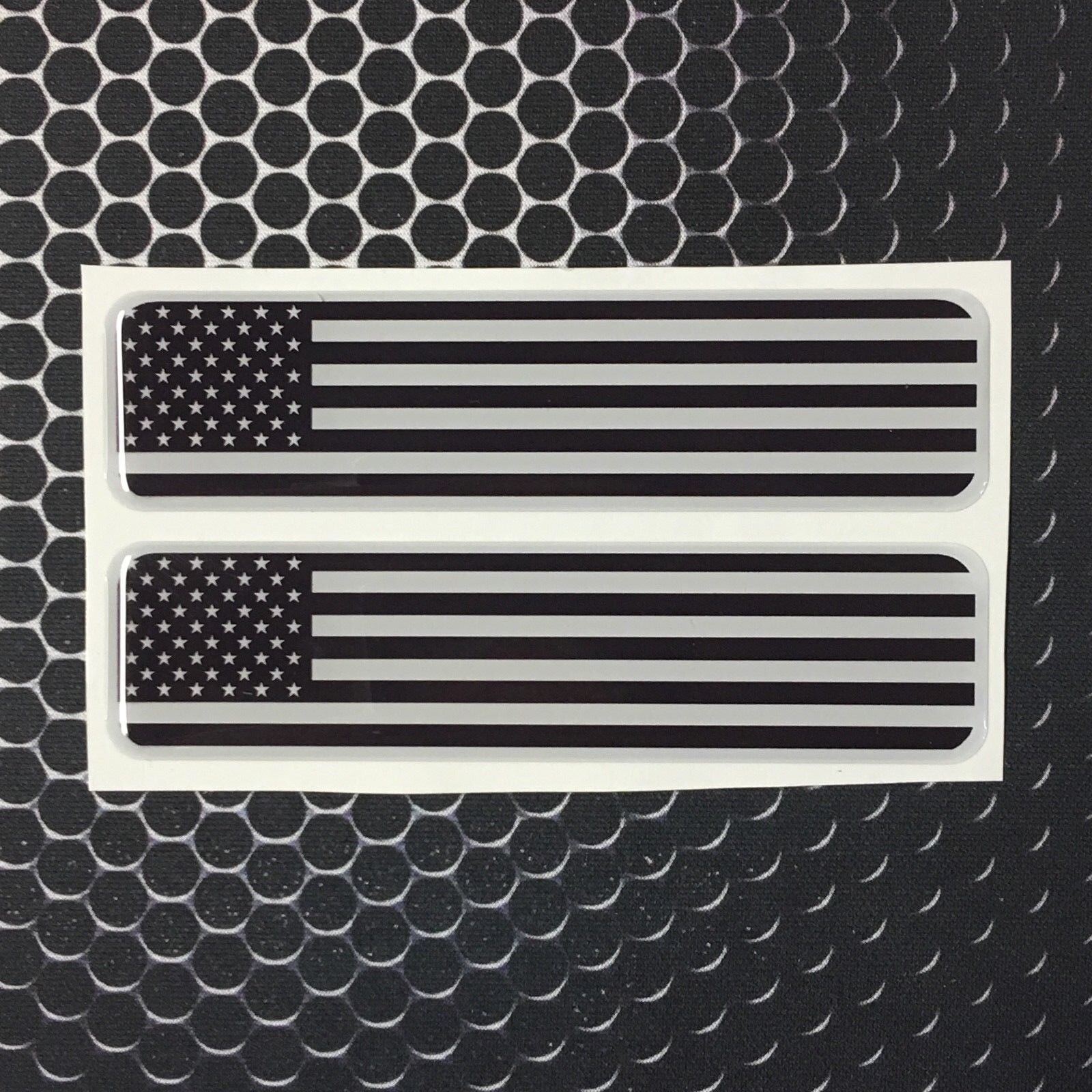 USA America Monochrome Flag Domed Decal Emblem Car Flex Sticker 4\