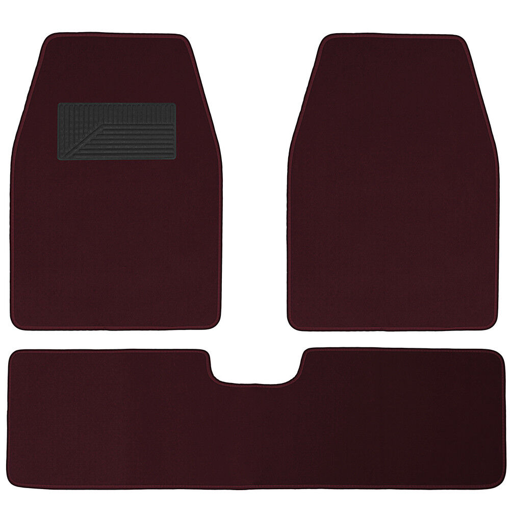 Car Floor Mats for Auto Carpet Semi Custom Fit Heavy Duty w/Heel Pad Burgundy