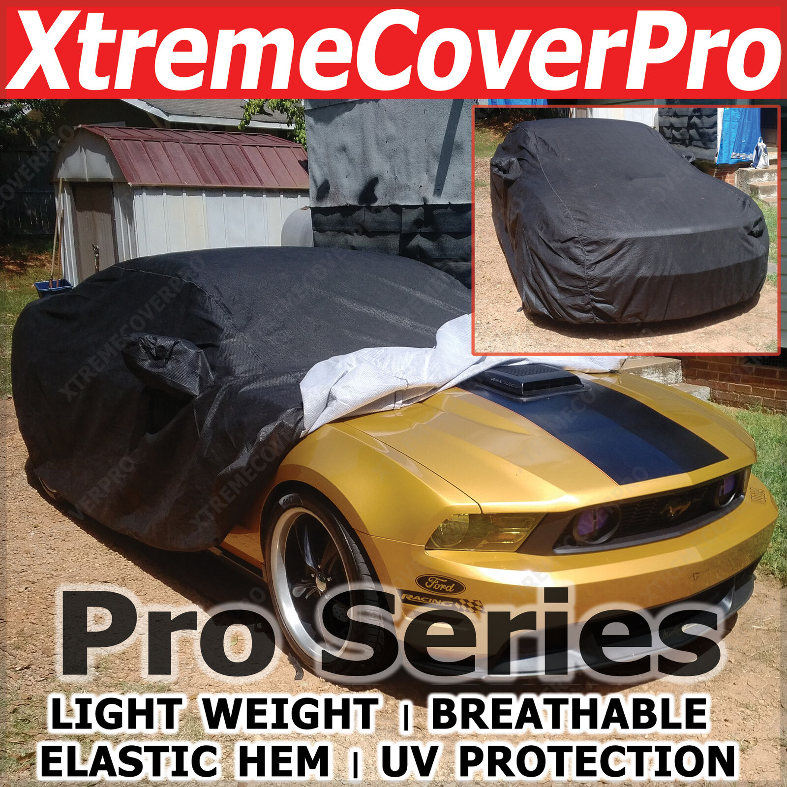 2005 2006 2007 Ford Mustang Convertible Breathable Car Cover w/MirrorPocket