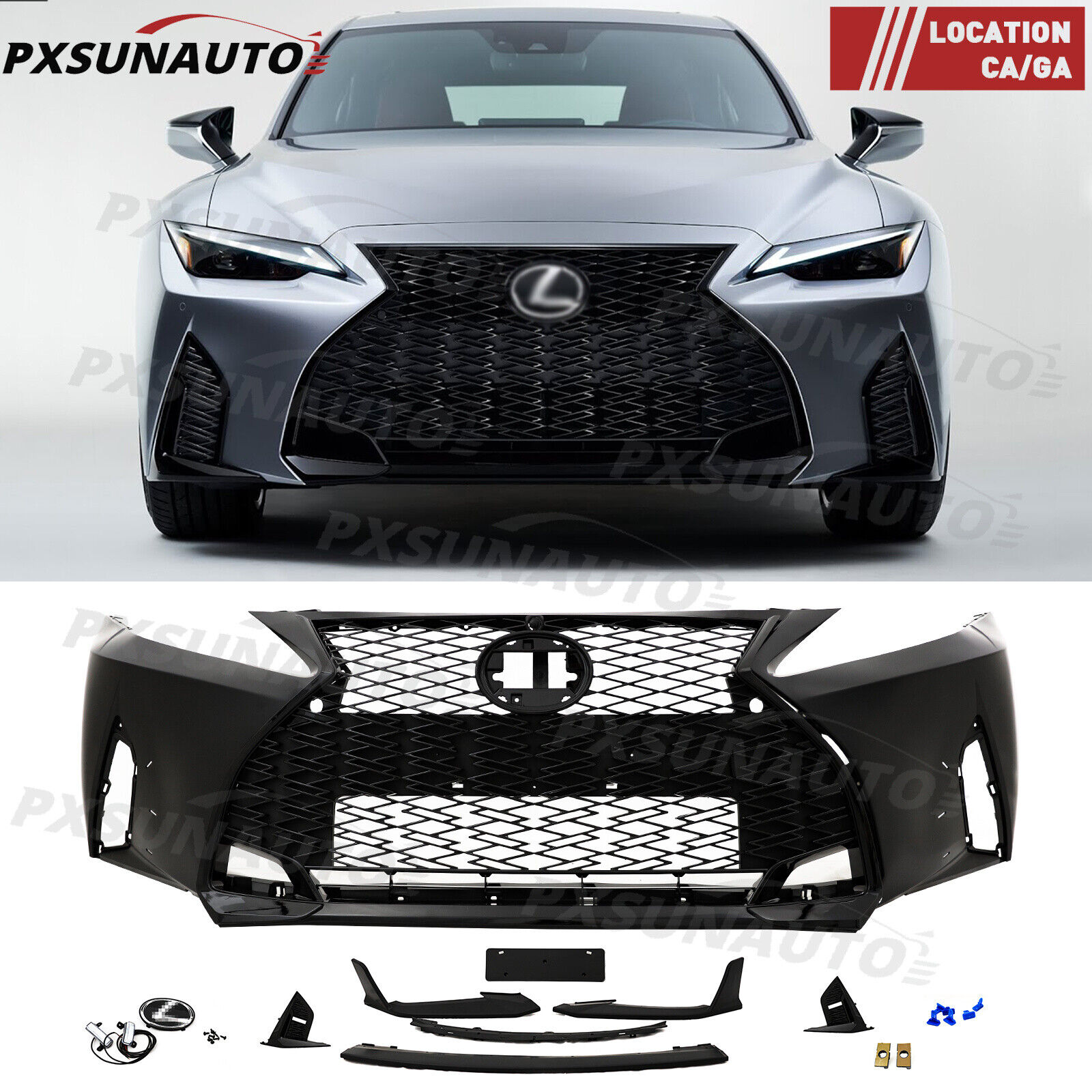For 2006-2012 Lexus IS250 350 Front Bumper Grille To 2021+ IS F Sport Style
