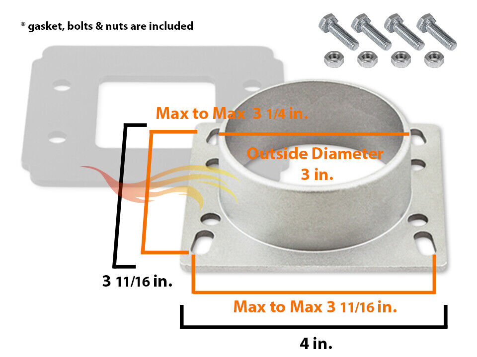Air Intake MAF Mass Air Flow Sensor Adapter Plate For 97-03 Escort 2.0L L4 ZX2