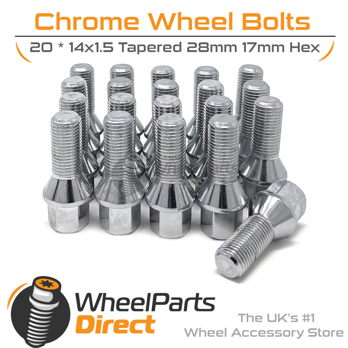 Wheel Bolts (20) for Mercedes E-Class E43 AMG [W213] 16-18 on Aftermarket Wheels