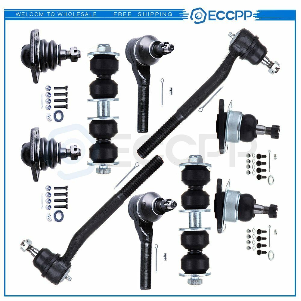 For 1999-2001 Chevy Blazer 4WD 10Pcs Front Ball Joints Tie Rods Sway Bars Kit