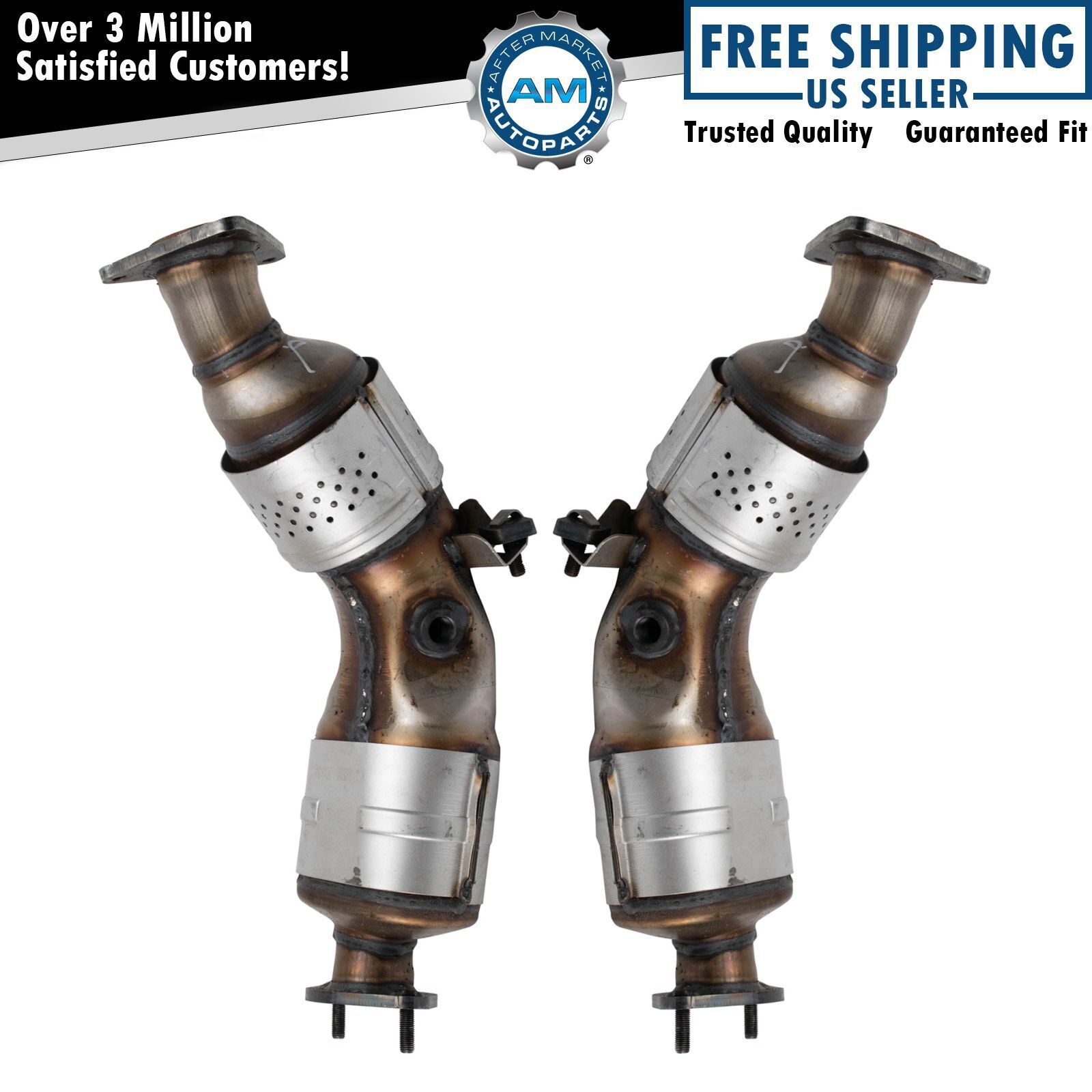Front Catalytic Converter Assembly with Gaskets LH RH Pair for Infiniti Nissan