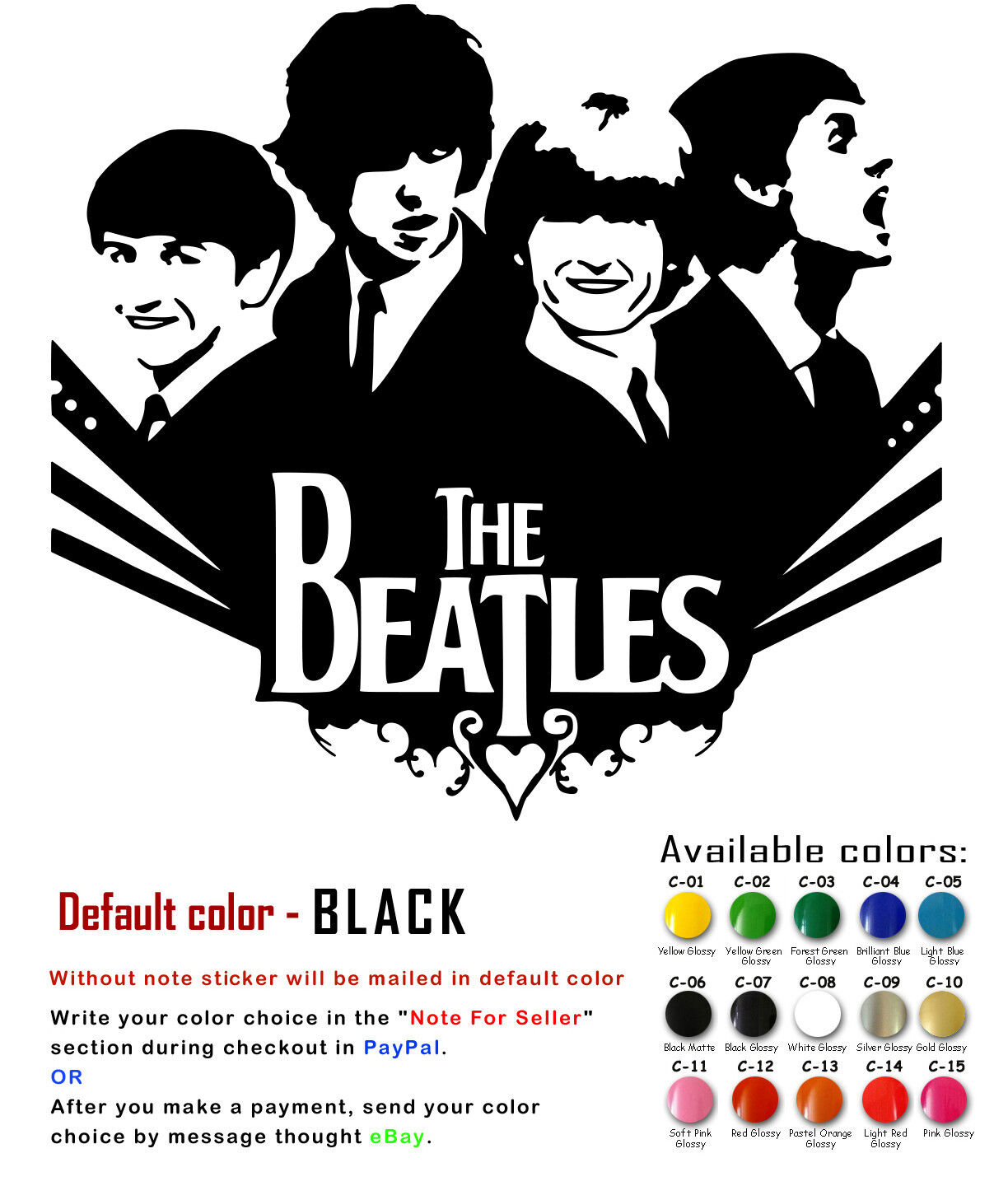 The Beatles Vinyl Decal Sticker Car Wall Design Window Laptop Legend Idol Design