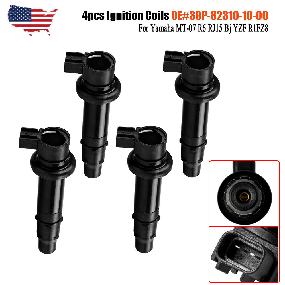 Set of 4x Ignition Coils Pack  For Yamaha MT-07 R6 RJ15 Bj YZF R1FZ8 F6T558