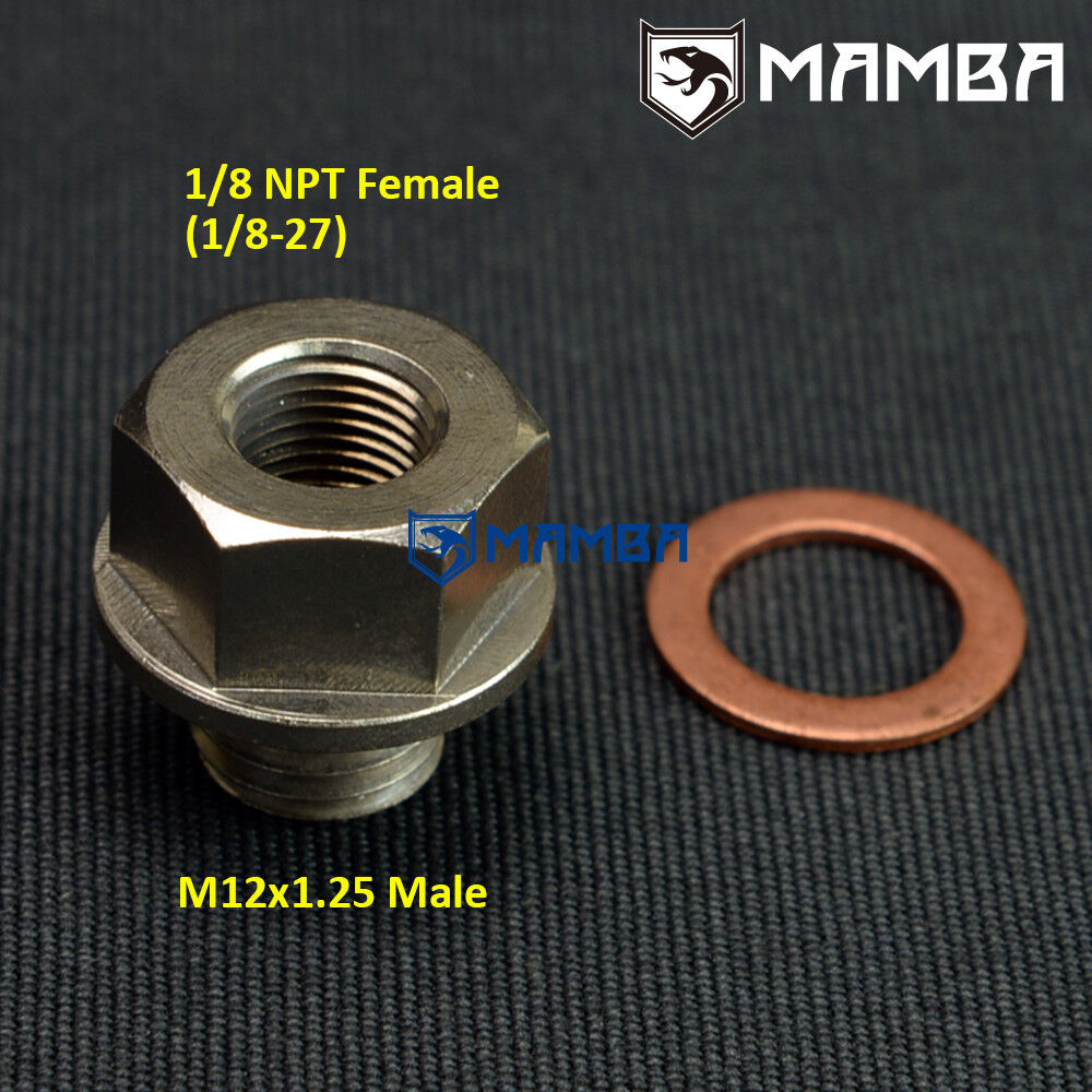 M12x1.25 to 1/8 NPT Female Sensor Turbo Adapter Fitting Kit Oil Water Pressure