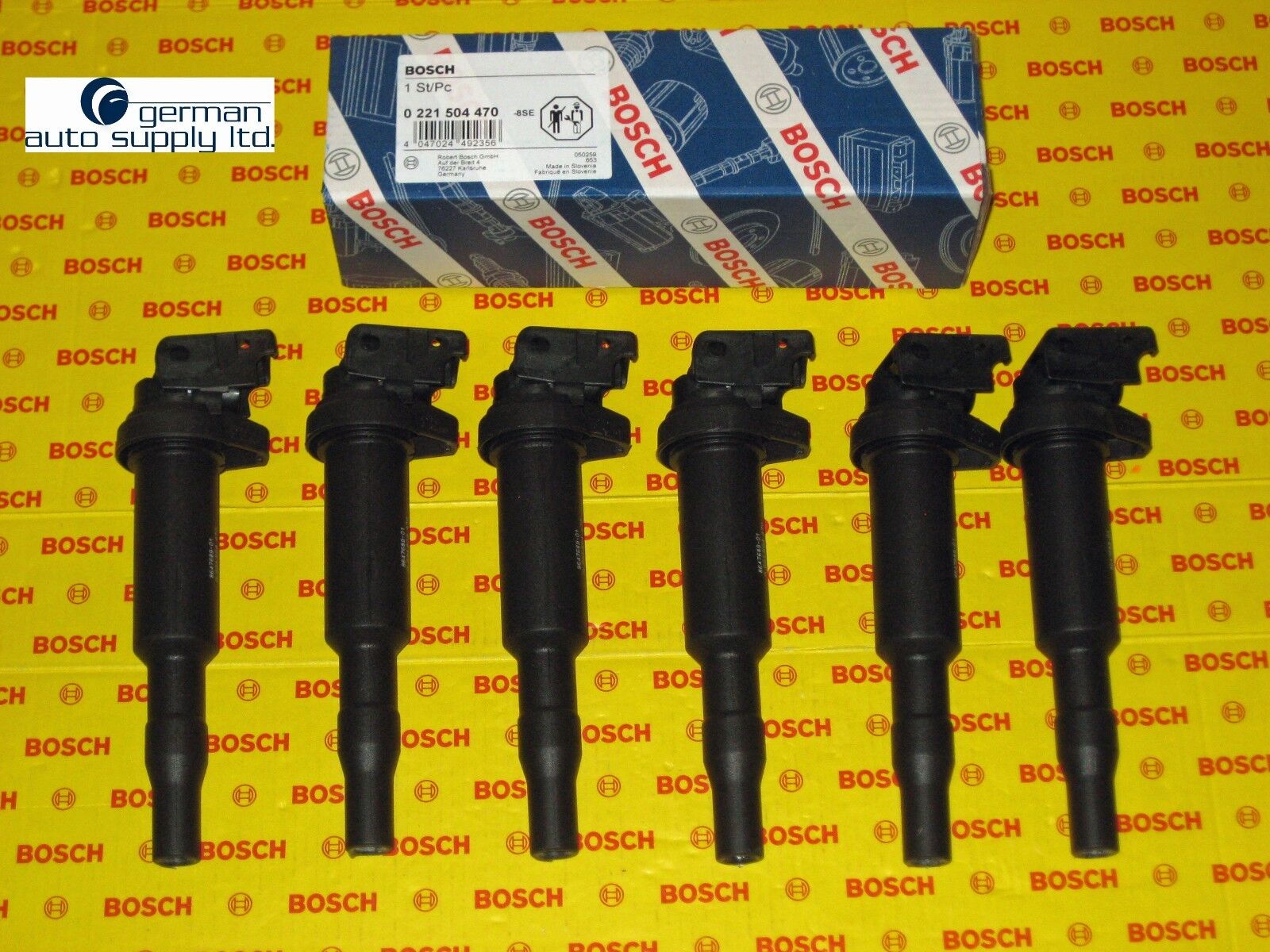 BMW 6 Piece Ignition Coil Set - BOSCH - 0221504470, 00044 - NEW OEM Coils