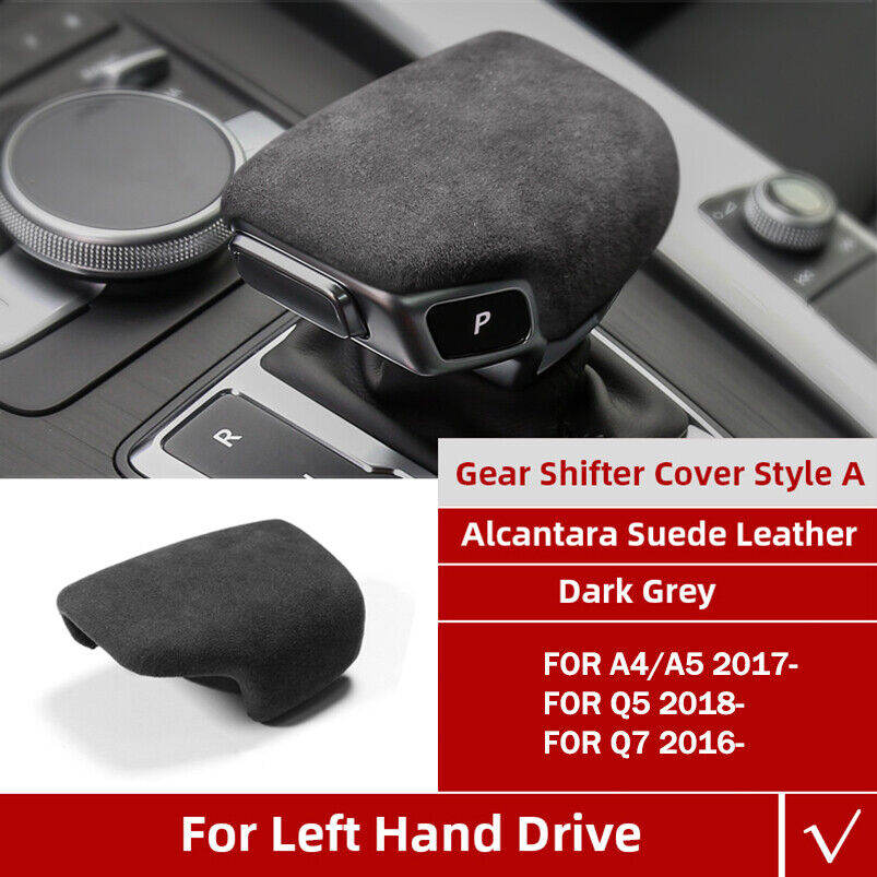Gray Alcantara Suede Gear Shift Panel Cover For Audi A4 S4 S5 RS5 B9 A5 Q5 Q7