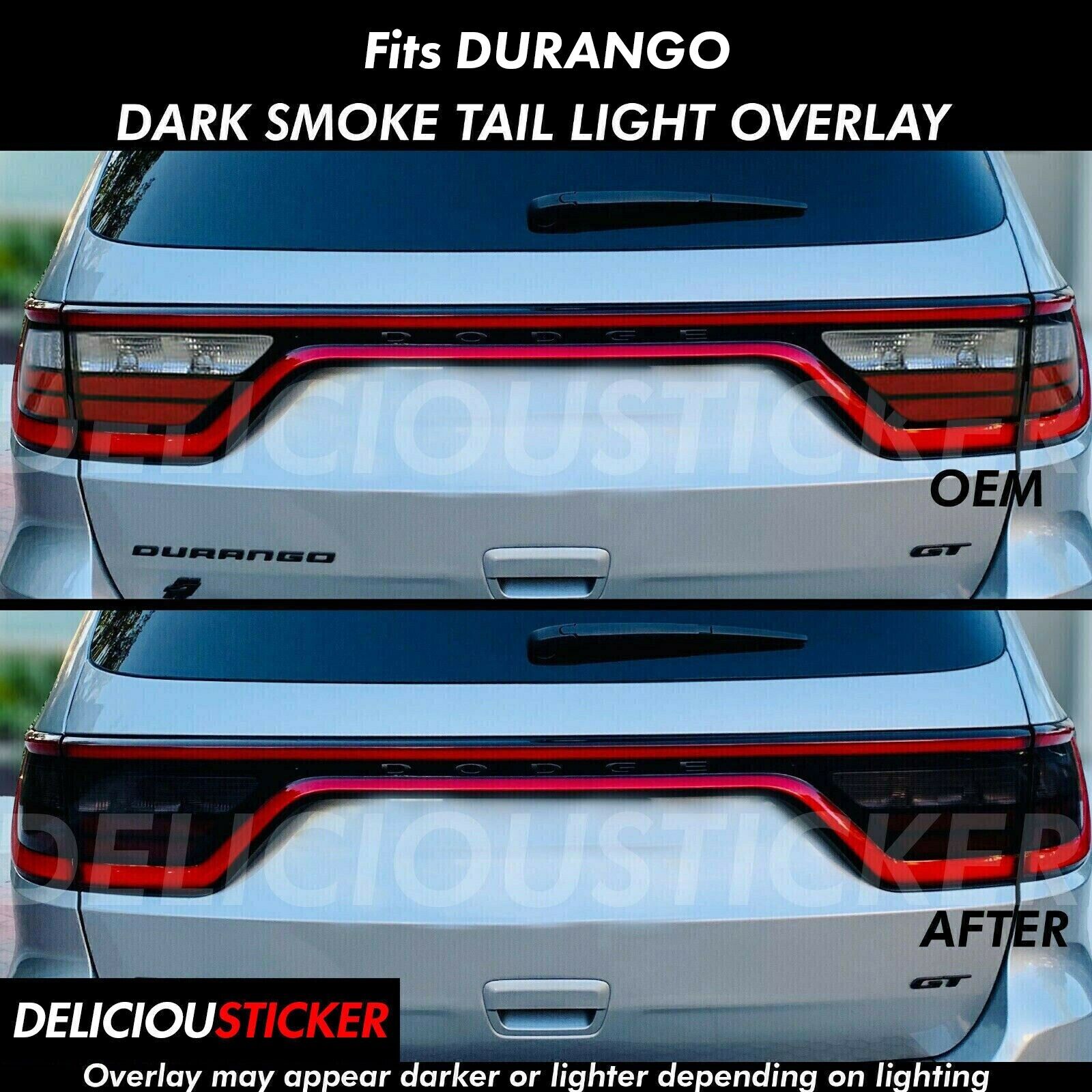 For Dodge Durango 2014-2024 Smoke Tail Light Rear Decals Tint Overlays Vinyl ppf
