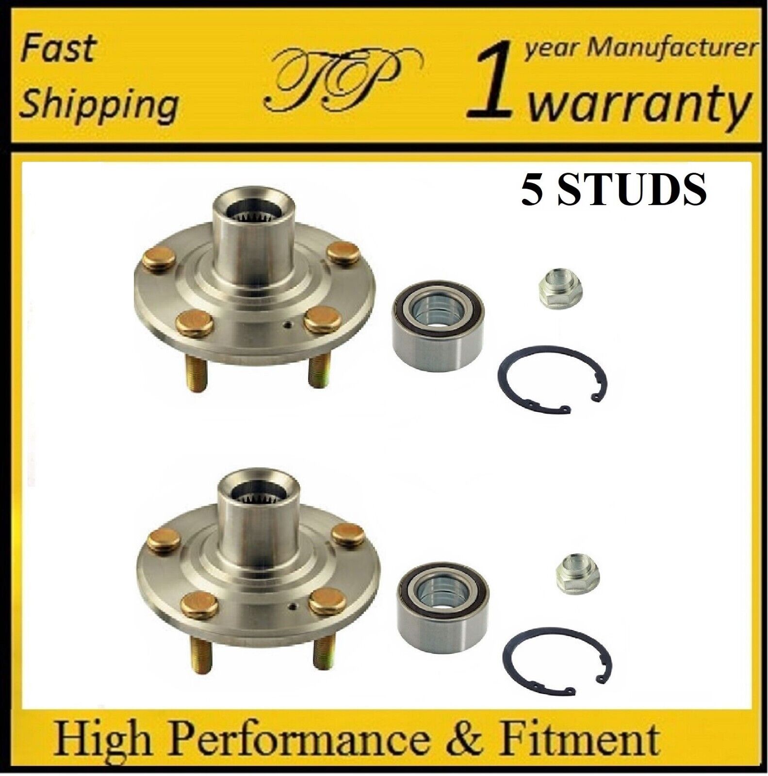 Front Wheel Hub & Bearing Kit For Acura RSX (Type S) 2002-2006 (PAIR)