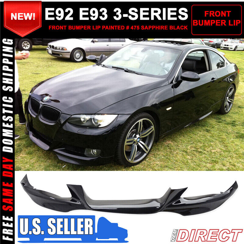 Fits 07-10 BMW E92 E93 3-Series M-TECH #475 Sapphire Black PP Front Bumper Lip