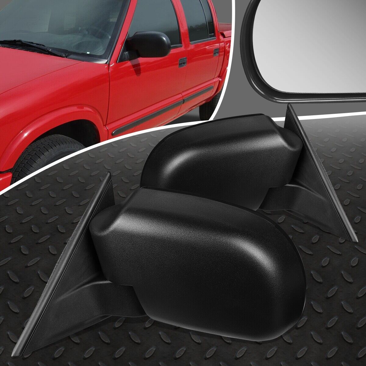 FOR 98-04 CHEVY S10 PICKUP GMC SONOMA PAIR OE STYLE MANUAL SIDE VIEW DOOR MIRROR