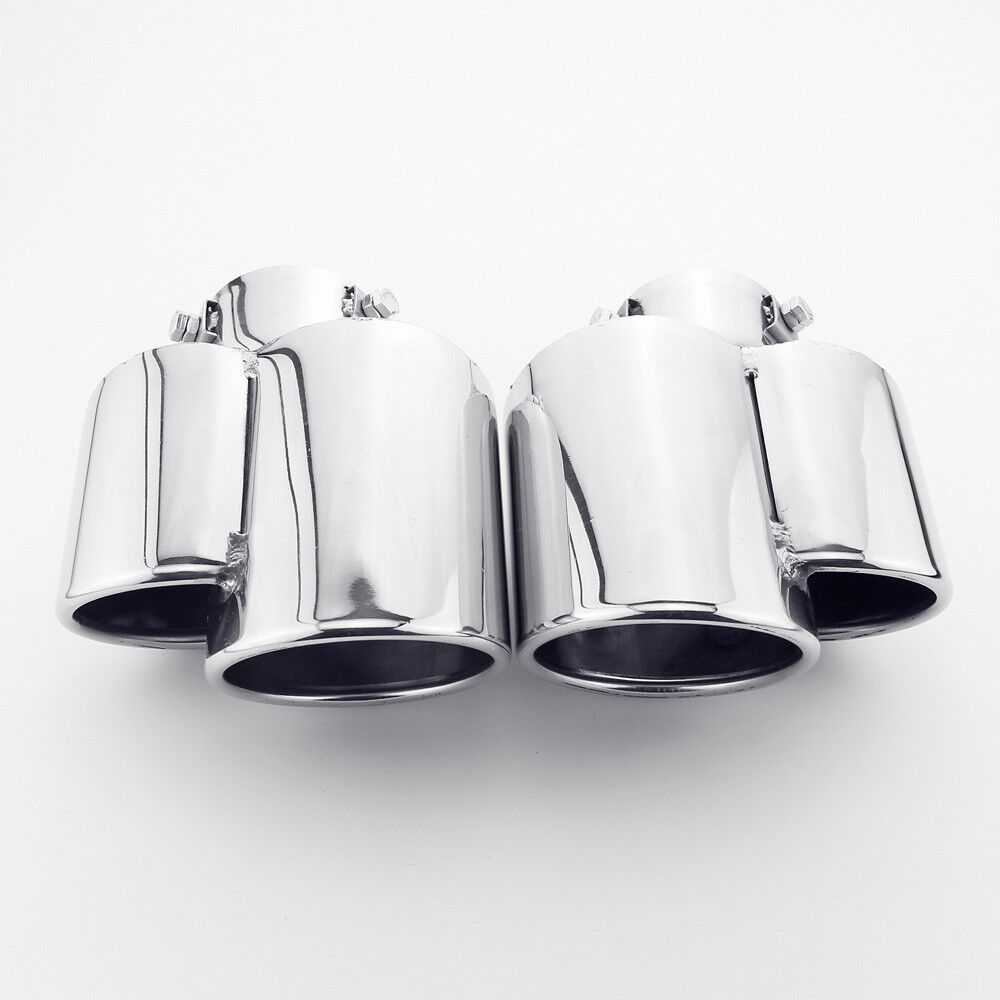 Pair Porsche 911 996 Look Dual Out Bolt On Stainless Steel Exhaust Tips 2.25