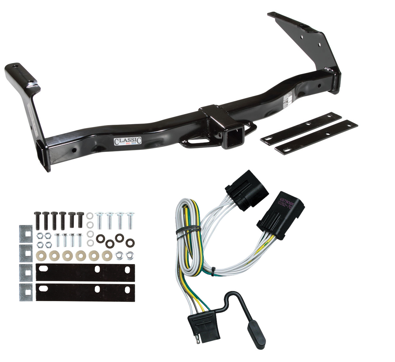 Trailer Tow Hitch For 01-03 Dodge Van Ram 1500 2500 3500 w/ Wiring Harness Kit