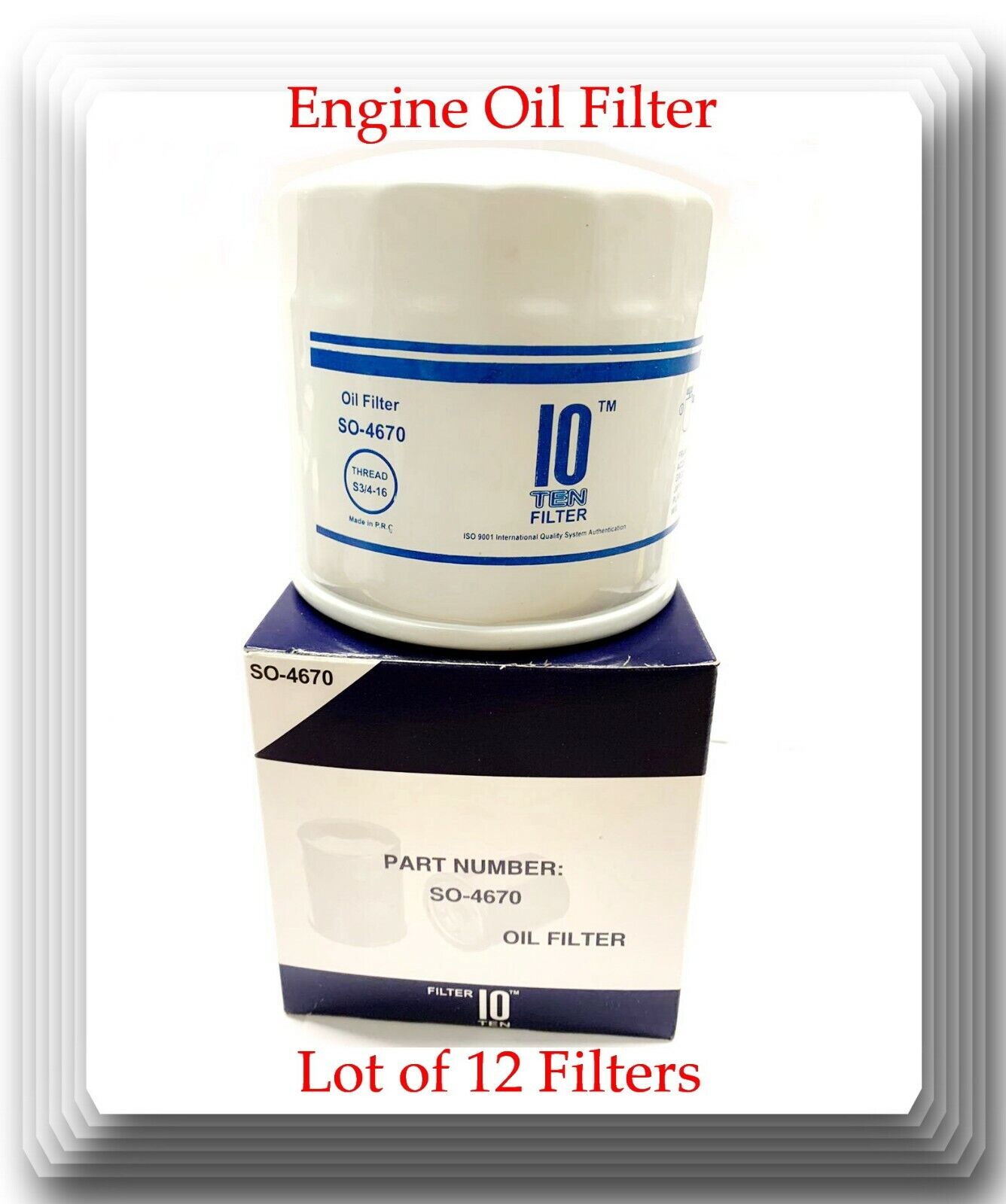 12 OIL FILTERS SO4670 PH16 Fits: DODGE CHRYSLER MITSUBISHI JEEP ACURA TOYOTA &