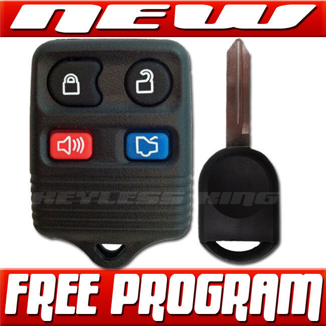NEW FORD KEYLESS REMOTE FOB AND UNCUT IGNITION TRANSPONDER CHIP CHIPPED KEY