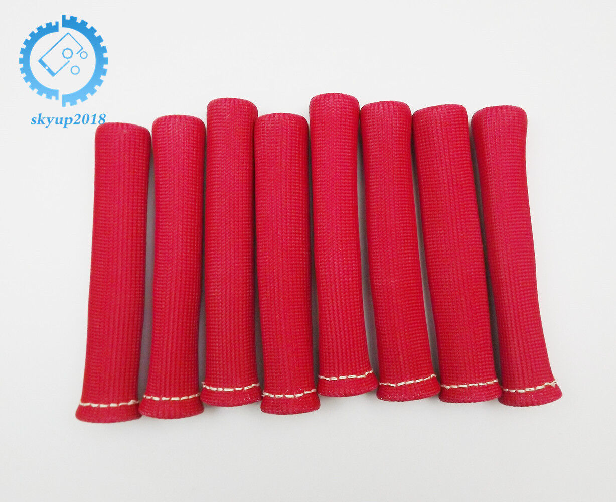 RED 8PCS 1200° SPARK PLUG WIRE BOOTS HEAT SHIELD PROTECTOR SLEEVE SBC BBC USPS