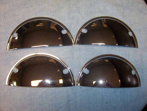 5 3/4 Half moon Head light Shields Covers Chrome Classic
