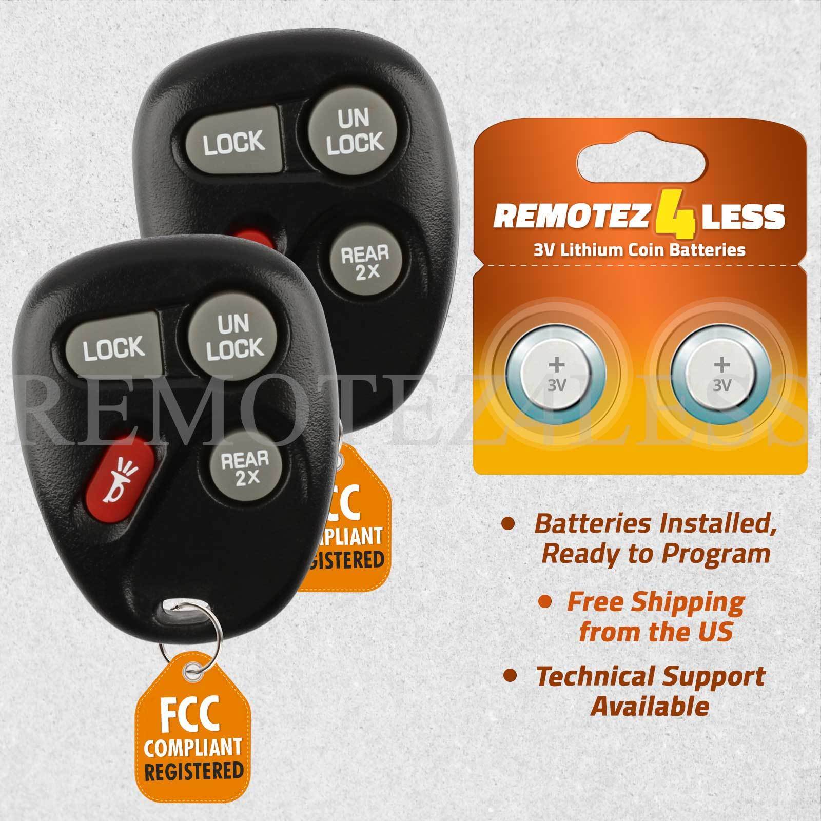2 Replacement for Chevy Astro Blazer GMC Jimmy Safari Keyless Remote Car Key Fob