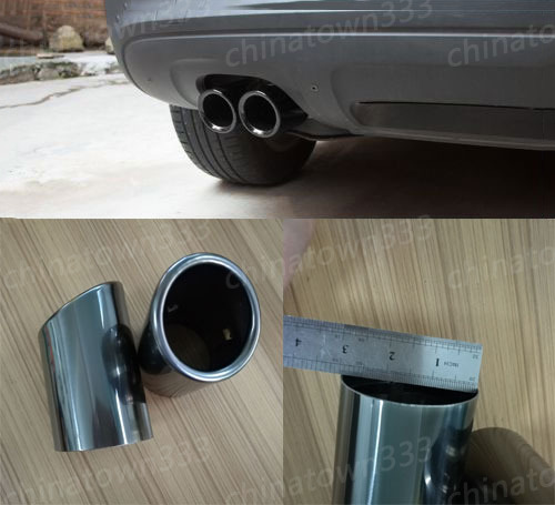 2PCS Stainless Steel Black Muffler Exhaust Tail Pipe Tip for  A3 2009-2016