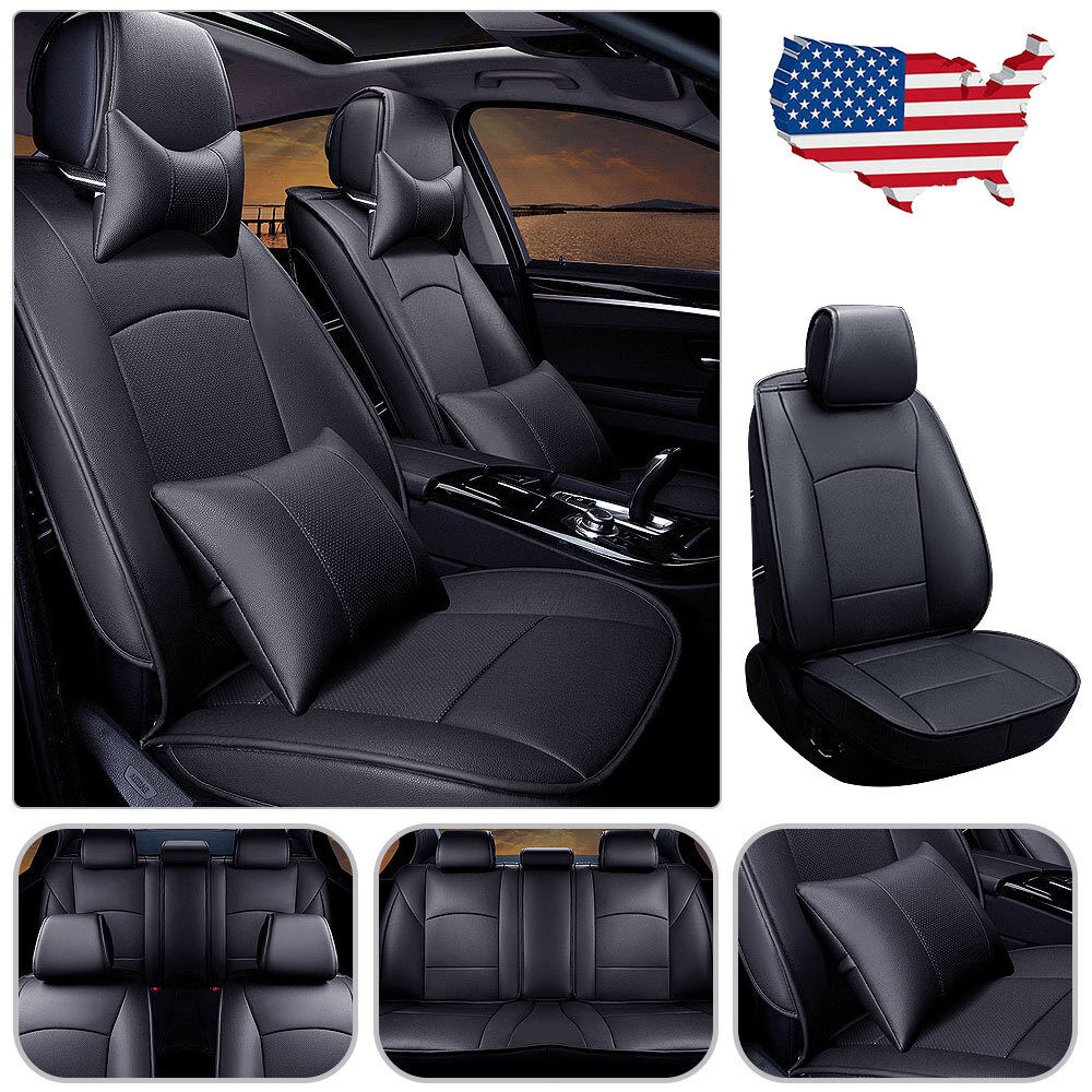 Car Seat Covers For Ford F150 2010-2018 5 Seats Front & Rear w/Pillow Set Black