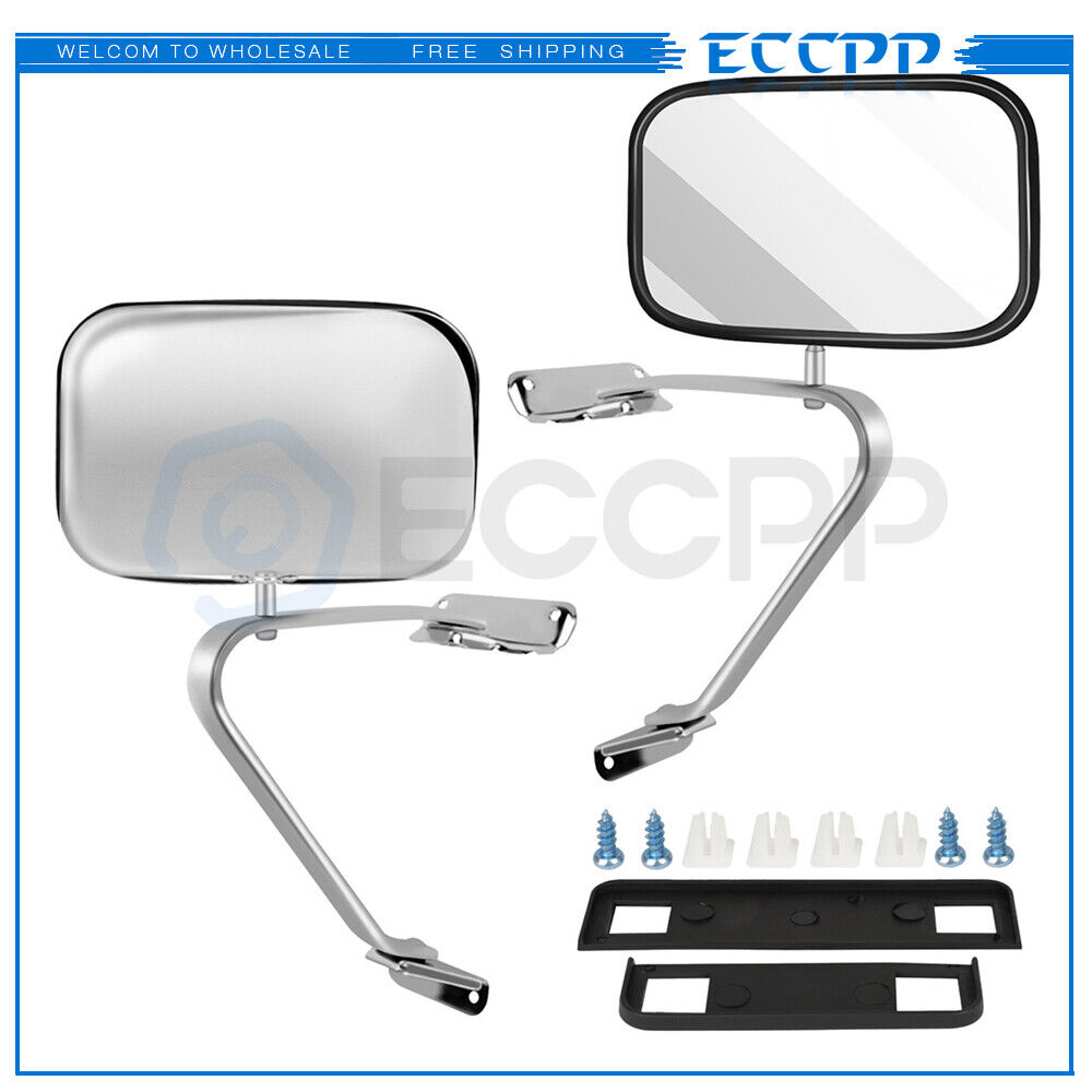 Manual Stainless Steel Door Side Plastic Mirrors For Ford Series Pickup Pair