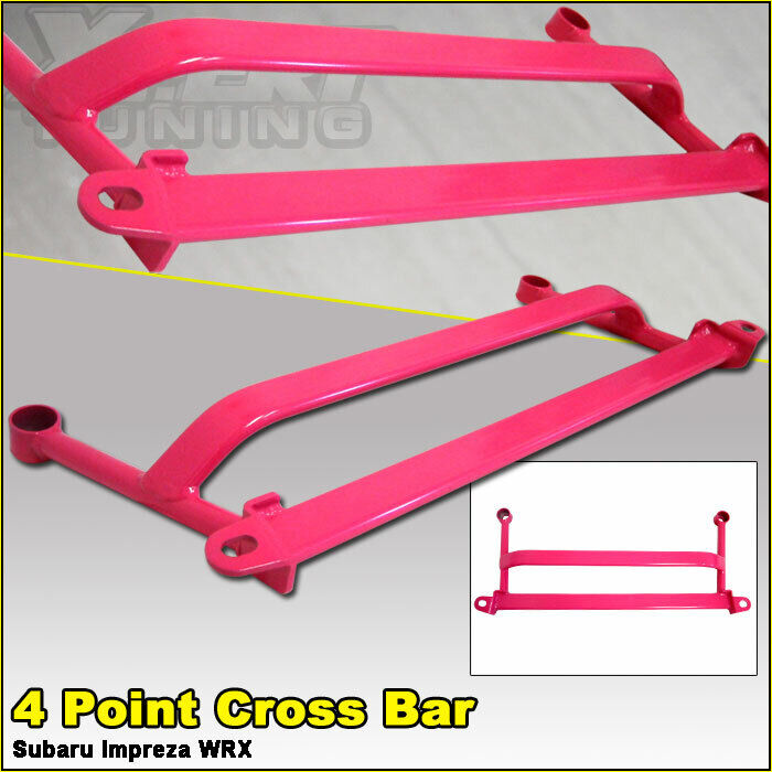 Fit For Pink 4 Point Ladder Brace 02-07 Subaru Impreza Underbrace Bar Strut