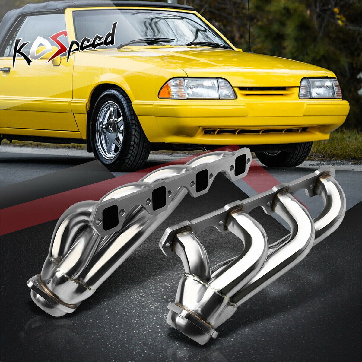 STAINLESS STEEL SHORTY HEADER EXHAUST MANIFOLD FOR 79-93 FORD MUSTANG 5.0 302 V8