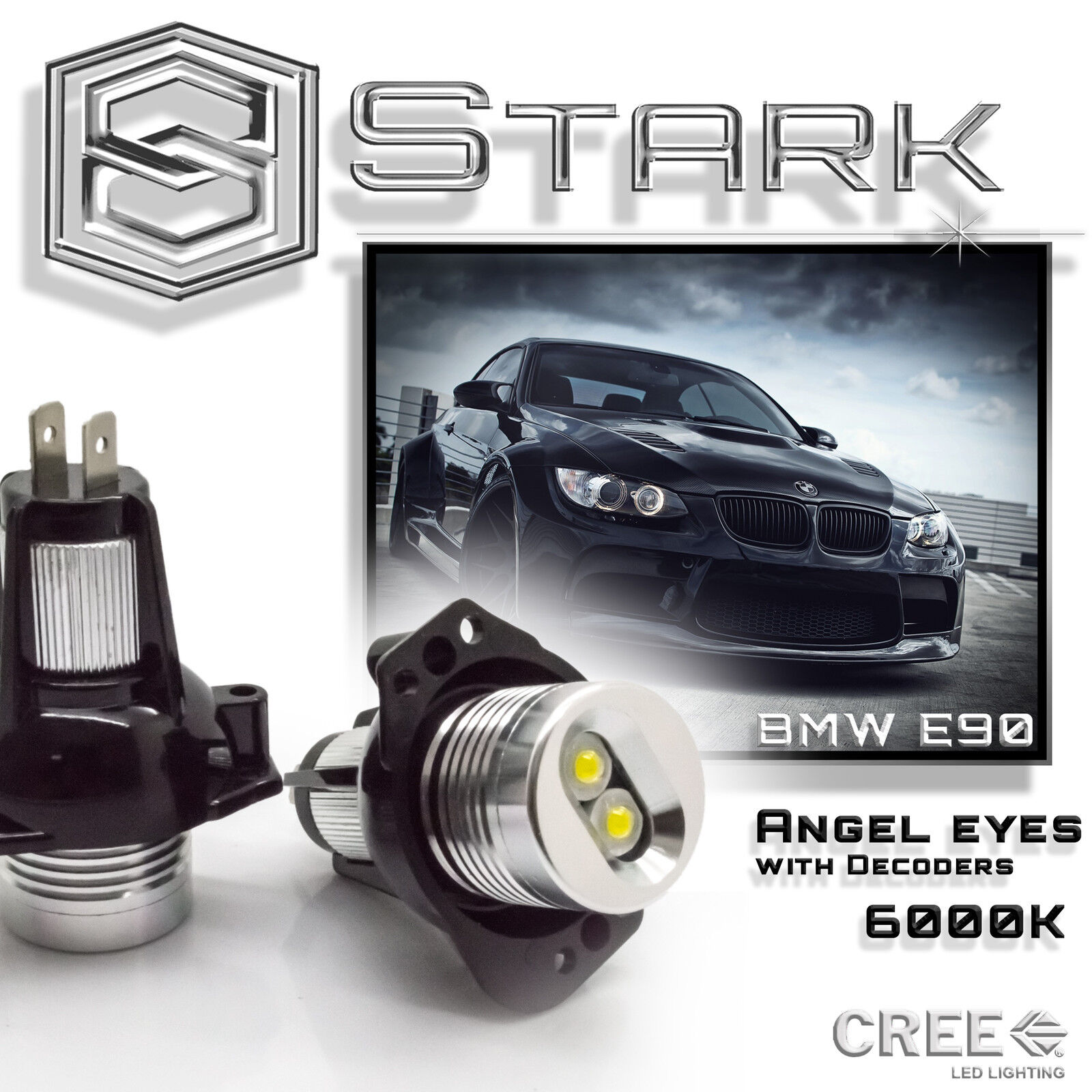 BMW Angel Eyes E90 E91 3 Series High Power LED Lights Ring Bulbs White Halo PAIR