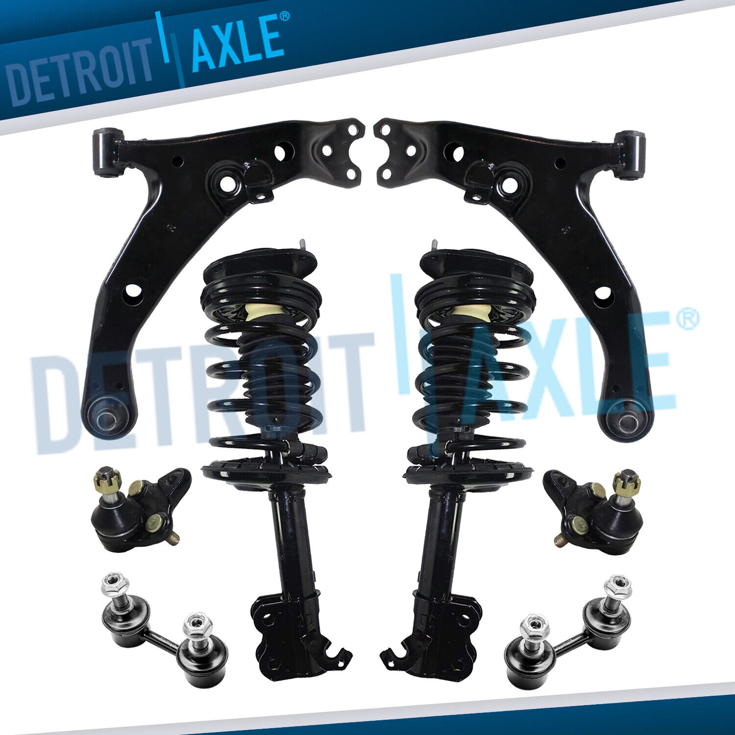 8pc Front Struts Control Arms Sway Bars Kit for Chevy Geo Prizm Toyota Corolla