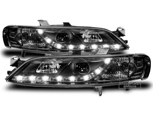 LED Headlight Set Daytime Running Light LOOK IN Black FOR Opel Vectra B 99-02