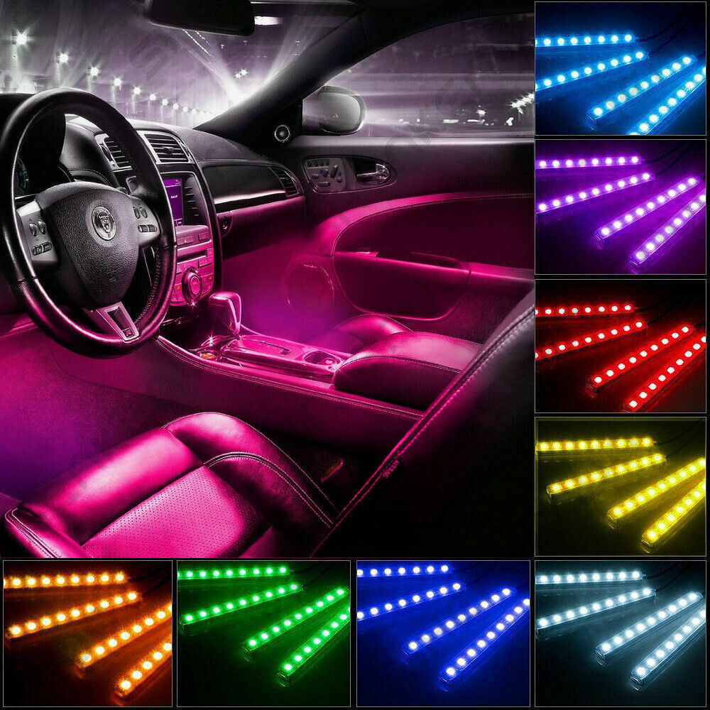 Under Dash Footwell LED Interior Light Kit for All Cars Accent Light Glow Neon