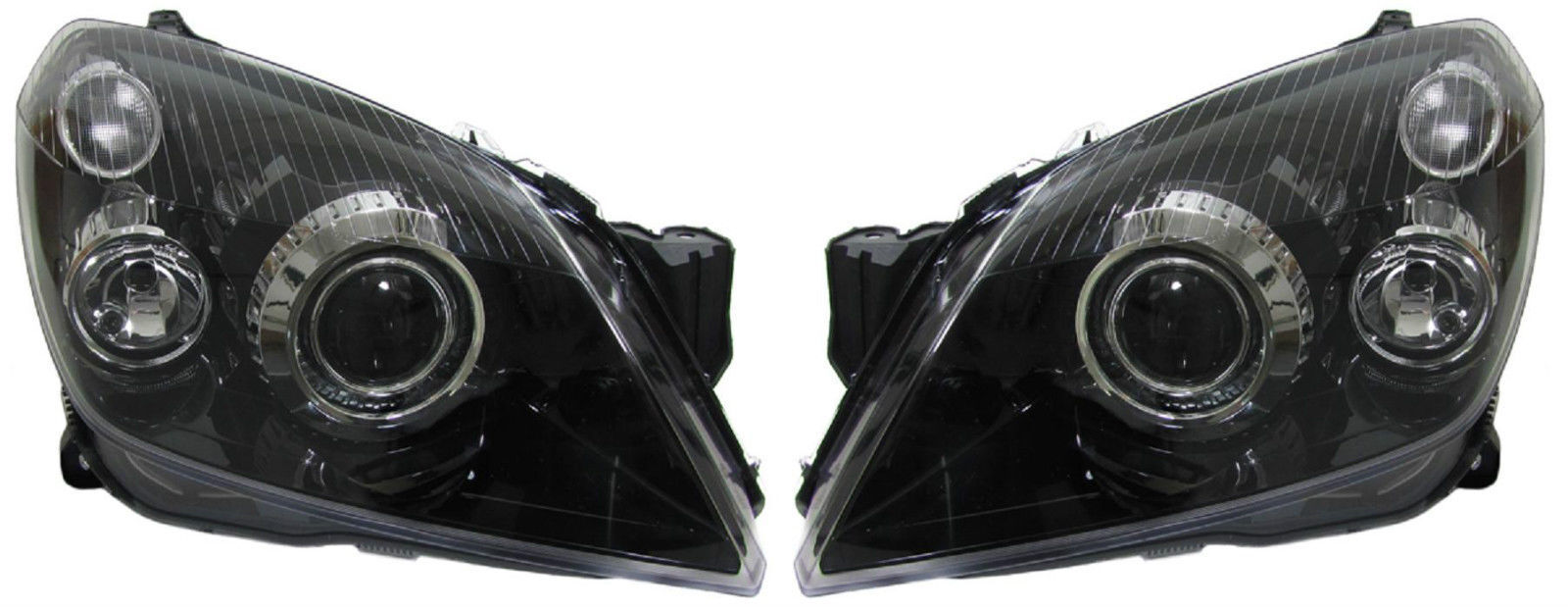 Clear black projector XENON headlights front lights for Opel Astra H 04-10    