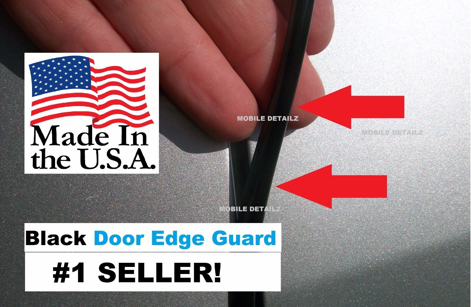 Trim molding  (4 Door Kit) (Made in USA) DOOR EDGE GUARDS BLACK fits: (Hyundai)