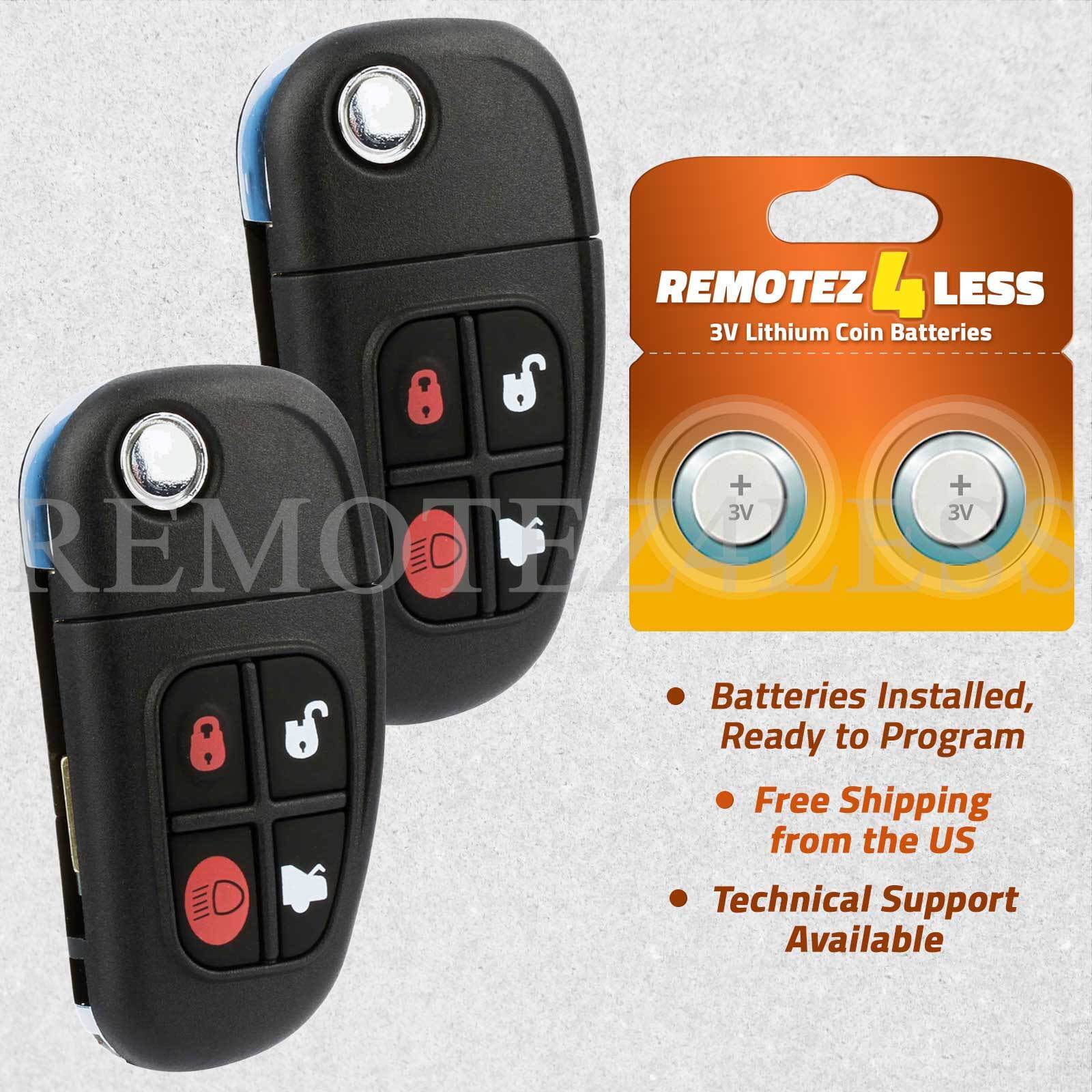 Replacement for Jaguar S-Type X-Type XJ8 Keyless Entry Remote Car Key Fob Pair